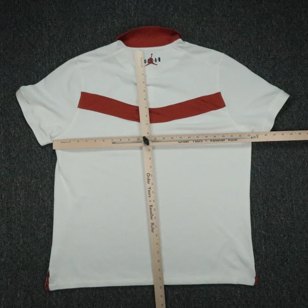 Jordan Shirt Mens XL White Red Eastside Golf Polo Short Sleeve Performance